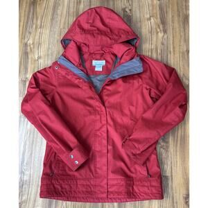 Columbia Red Interchange Omni Shield Hooded Jacket Coat‎ Women’s Size Medium